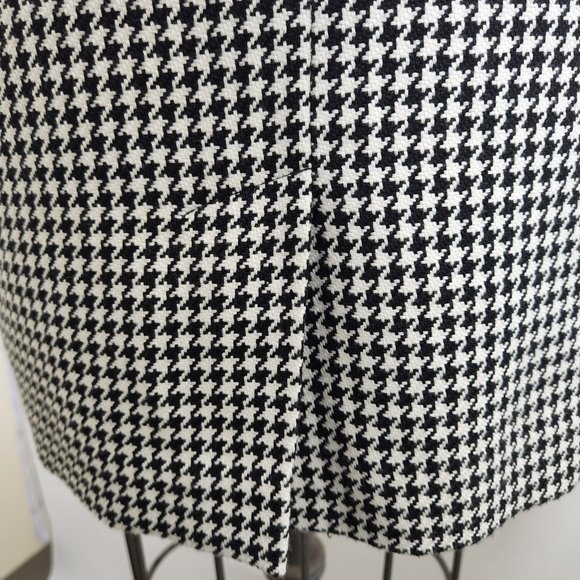 Petite Sophisticate Pencil Skirt 4P Pockets Houndstooth Check Woven Lined - Picture 7 of 9